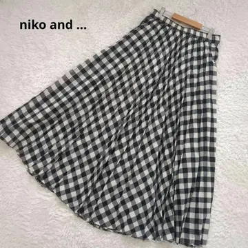 niko and ... 니코 앤드 플리츠 스커트 L 사이즈 체크 무늬