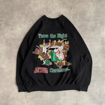 TULTEX 애니멀 맨투맨 90s USA제 블랙 2XL 11572