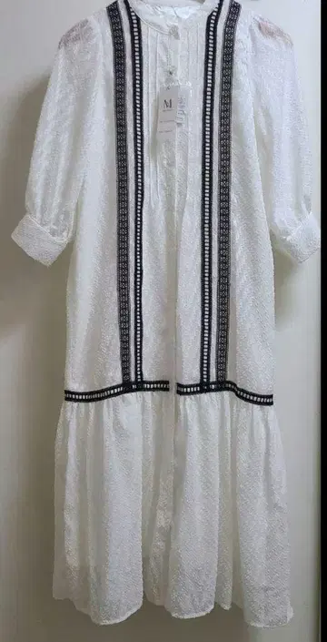 택 포함 새상품 16500엔 MISCH MASCH 컷 자카드 배색 원피스