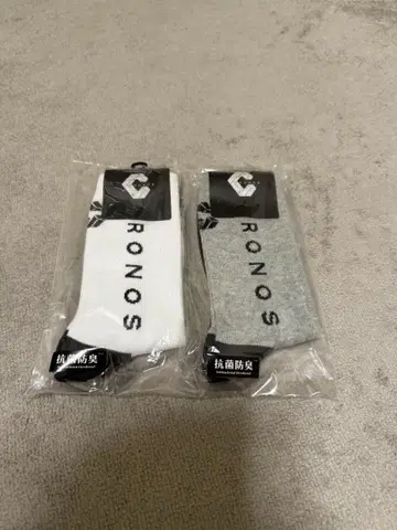 CRONOS 삭스 2켤레 세트 화이트 그레이 크로노스
