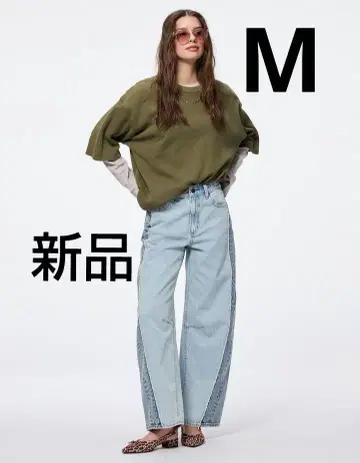 지유 gu 2톤 배럴 레그 청바지 데님 여성용 새상품 미사용
