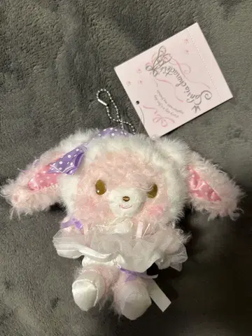 산리오 화이트 고양이 발레리나 봉봉 리본 마스코트 홀더 봉제 인형