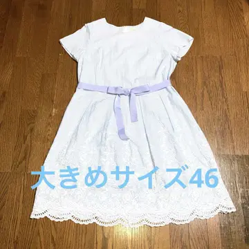 빅 사이즈 46 사이즈 Rose Tiara 스트라이프 반팔 원피스
