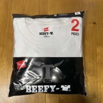 Hanes BEEFY-T 화이트 L 사이즈 2장 세트