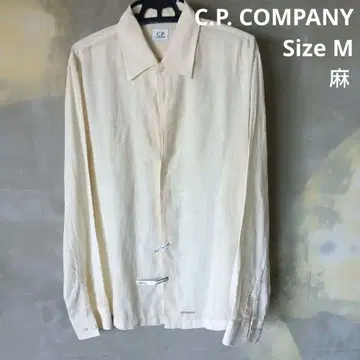 C.P. COMPANY 크림색 긴팔 린넨 셔츠