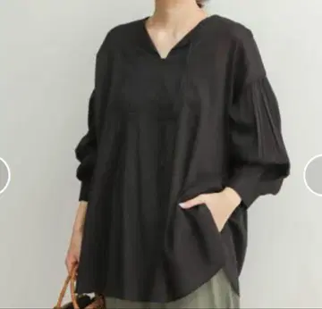 어반 리서치 코튼 보일 노카라 셔츠