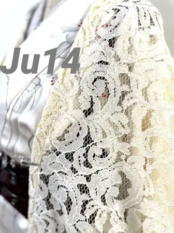 Ju-14 얇은 겉옷 리프 무늬 코드 레이스 모몽가 코트 기모노 긴 겉옷