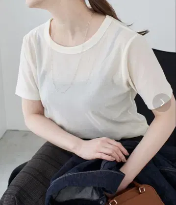 IENA 플로키 튤 하프 슬리브 풀오버 아이보리