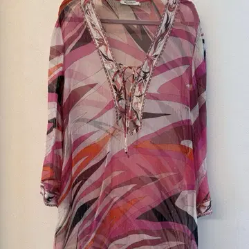 EMILIO PUCCI 실크 혼방 시스루 원피스