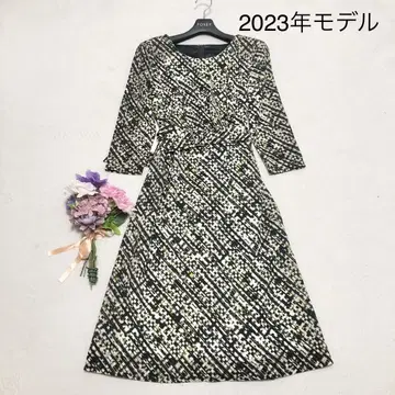 쿠 드 샹스 2023년 모델 벨트 포함 원피스 모자이크 패턴 사이즈 40