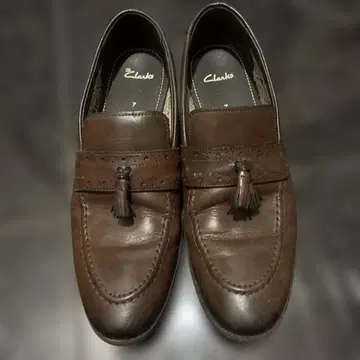 Clarks 브라운 태슬 로퍼 7 천연 가죽