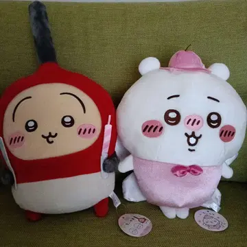 치이카와 봉제 인형 세트 빨흰색