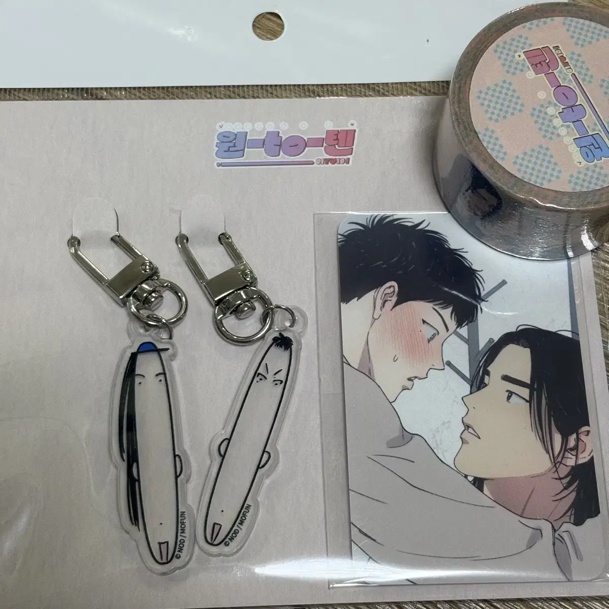 Mofun Collaboration Cafe OneTwoTen Keyring + Masking Tape Goods Set