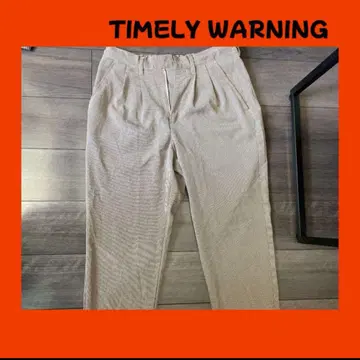 TIMELY WARNING 팬츠 바지 베이지 플리츠 슬랙스