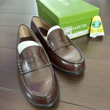 HARUTA 로퍼 3048 브라운 24.5cm 천연 가죽 새상품 3E