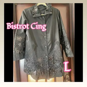 Bistrot Cing 코트 스팽글 경량 블랙 L 사이즈