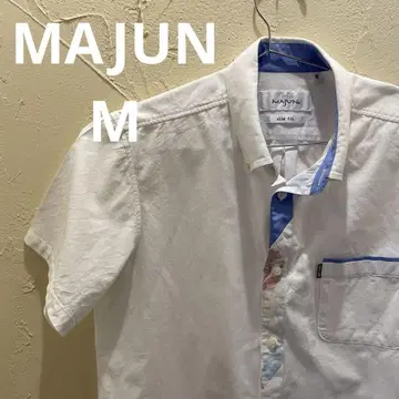 MAJUN 마준 카리유시 의류 슬림 핏 화이트 셔츠 M
