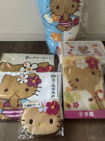 산리오 복권 키티 레저 시트 파우치 손거울 수납 박스 타월