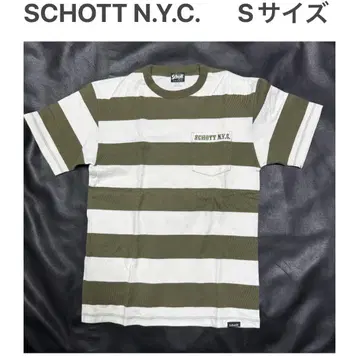SCHOTT N.Y.C. S 사이즈 티셔츠 보더 샷 크루넥