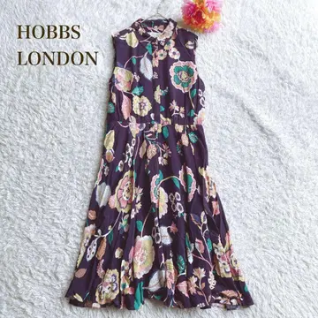 Hobbs [S] 슬리브리스 원피스 플라워 무늬 칼라 엘레강트