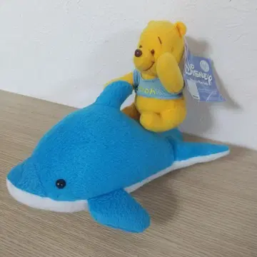새상품 돌고래를 탄 푸우 봉제 인형