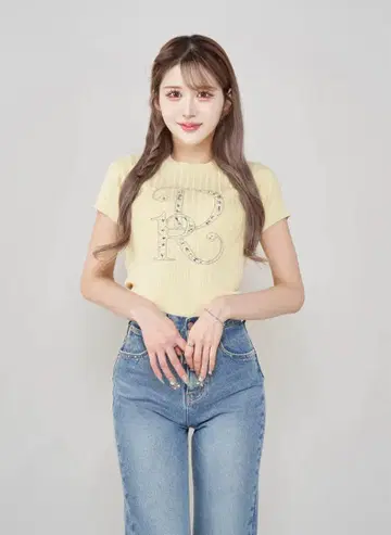 Darich 다리치 DR 비쥬 리브 니트 탑 YEL