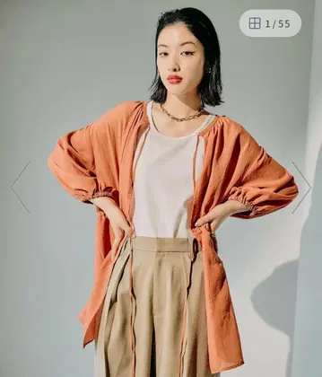 LEPSIM 돌려입기 5부 소매 블라우스 오렌지