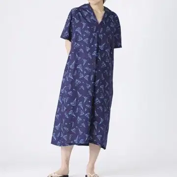 LA MARINE FRANCAISE 22SS 요트 프린트 세일러 원피스