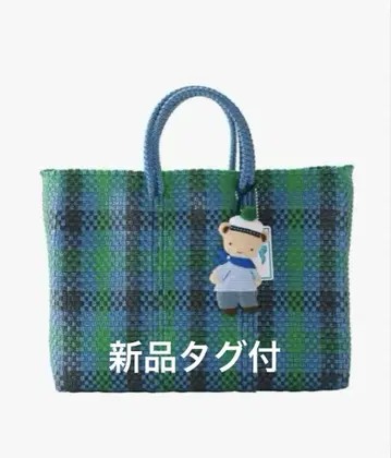 파밀리아 메르카도 백 카고 백 그린 체크 새상품
