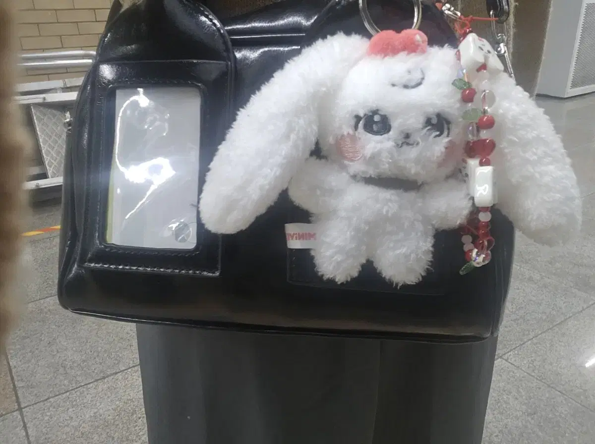 Poca bag Radish Window Bag + Ive Wonyoung doll key ring, beads key ring