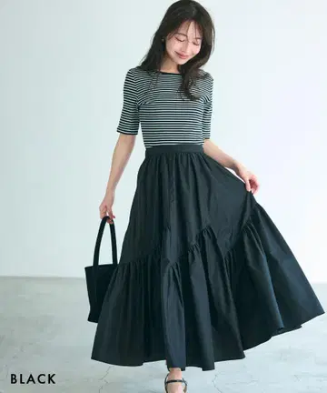 basement online 개더 절개 스커트 블랙 SP 사이즈