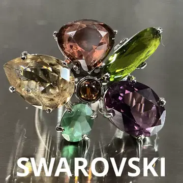 SWAROVSKI 스와로브스키 크리스탈 유리 플라워 반지 14호