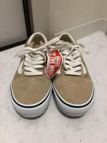 23.5cm Vans 베이지 스웨이드 로우 컷 스니커즈