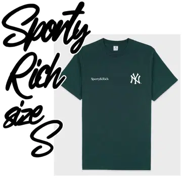 정가 14,000엔] Sporty & Rich 양키스 티셔츠 그린 S