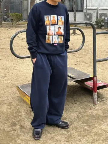 HUNGBOG 맨투맨 네이비
