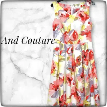 And Couture 앙데팡당 꽃무늬 원피스 무릎 기장 여름 원피스