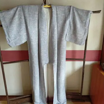 그레이 잎 무늬 코몬 기모노