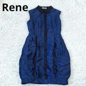 Rene 르네 실크 혼방 원피스 네이비