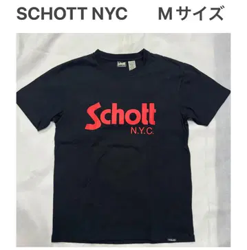 Schott NYC M 사이즈 블랙 티셔츠 샷 반팔 크루넥 둥근넥