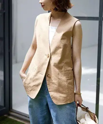 SLOBE IENA 프렌치 린넨 코튼 베스트