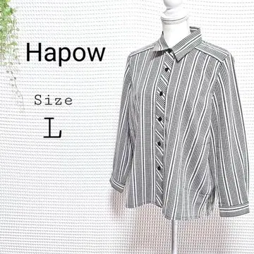 Hapow 성숙 큐트 체크 무늬 긴팔 셔츠 L