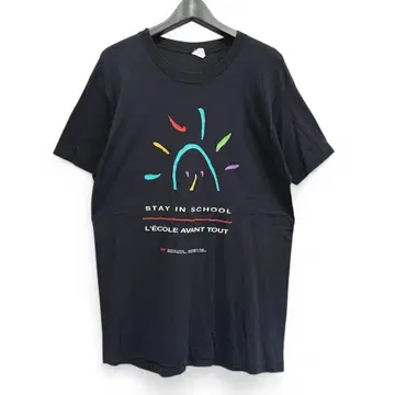 새상품급 캐나다제 싱글 스티치 아트 빈티지 티셔츠 블랙 113