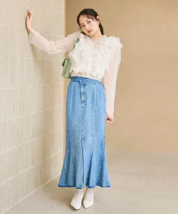 코코딜 데님 머메이드 스커트