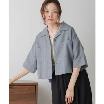 Bab/택 포함 새상품/오픈 카라 하프 슬리브 셔츠