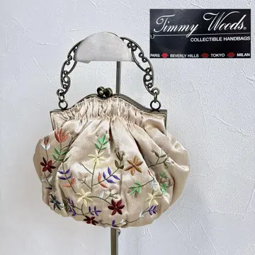 Timmy Woods 티미 우즈 비즈 자수 꽃무늬 체인 백 새틴