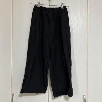 스탬프 앤 다이어리 린넨 팬츠 블랙 검정 린넨