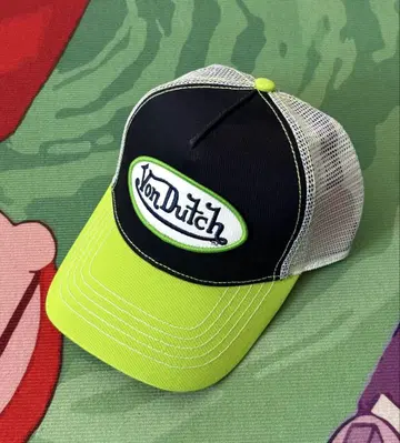 Von Dutch 메쉬 트래커 캡 블랙/옐로우 그린