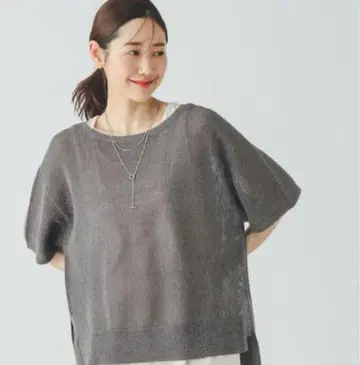 GLOBAL WORK 세탁 가능한 메쉬 라메 풀오버 * 탱크