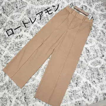 로트레아몽 센터 프레스 팬츠 와이드 팬츠 스트레이트 팬츠 슬랙스