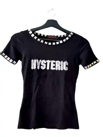 새상품급 레어 Hysteric Glamour 스터드 로고 티셔츠 블랙